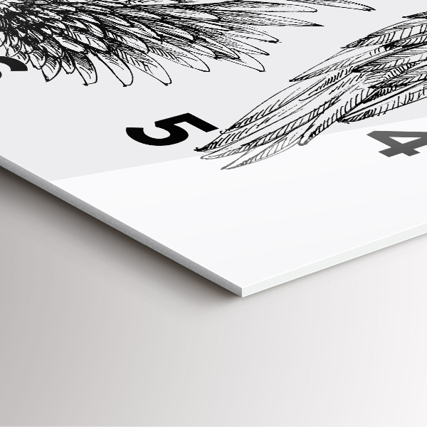 Čtvercové nástěnné hodiny Křídla anděla