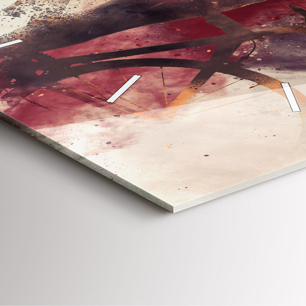 Čtvercové nástěnné hodiny Žena a jízdní kolo