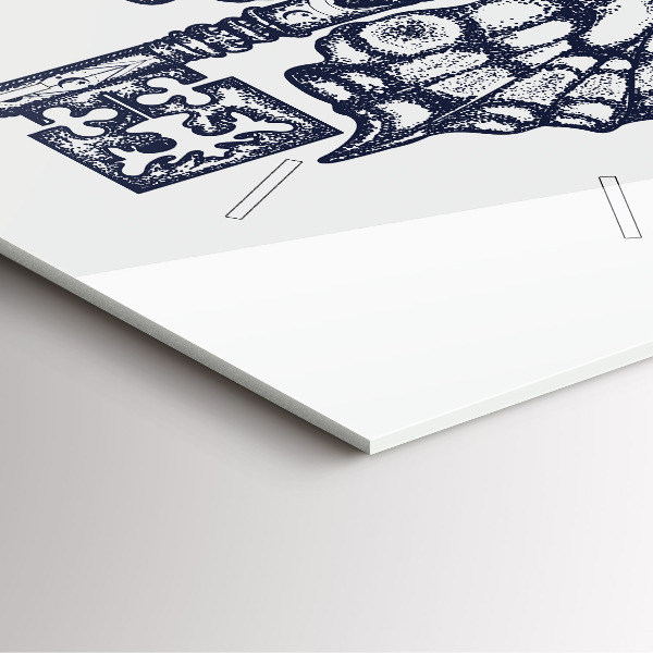 Čtvercové nástěnné hodiny Motýl a klíč - boho styl