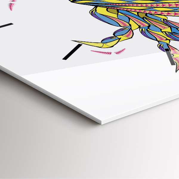 Čtvercové nástěnné hodiny Etnický krab