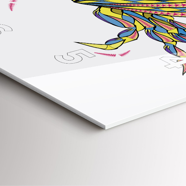 Čtvercové nástěnné hodiny Etnický krab