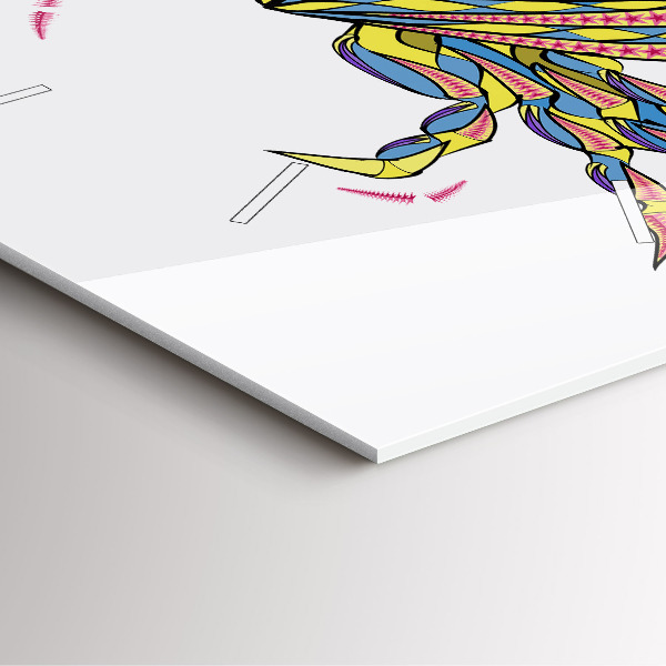 Čtvercové nástěnné hodiny Etnický krab