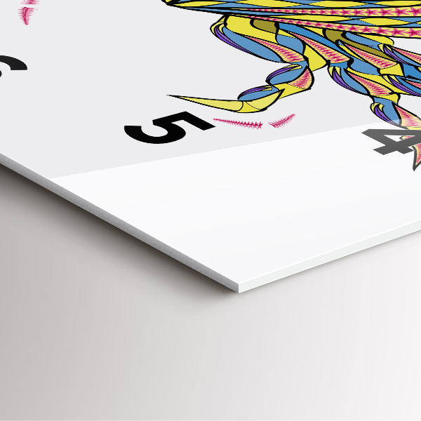 Čtvercové nástěnné hodiny Etnický krab