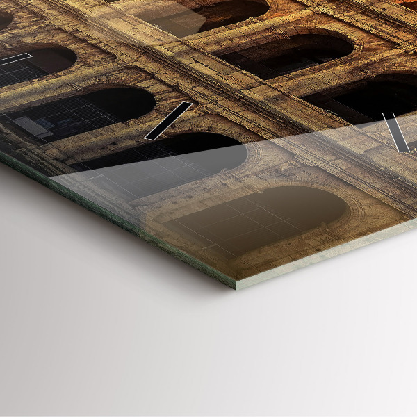 Čtvercové nástěnné hodiny Římské Koloseum