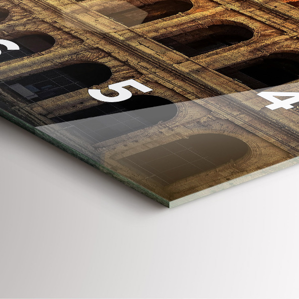 Čtvercové nástěnné hodiny Římské Koloseum