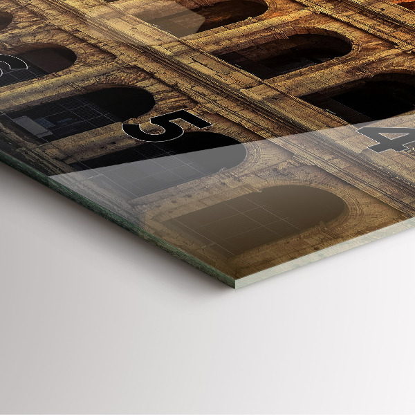 Čtvercové nástěnné hodiny Římské Koloseum