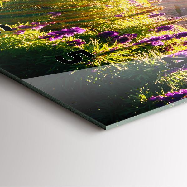 Čtvercové nástěnné hodiny Levandulová louka