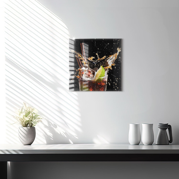 Skleněné hodiny čtvercové Nápoj na skalách