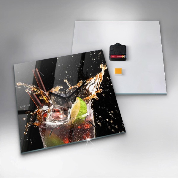 Skleněné hodiny čtvercové Nápoj na skalách