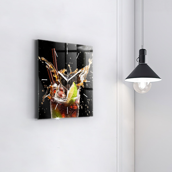 Skleněné hodiny čtvercové Nápoj na skalách