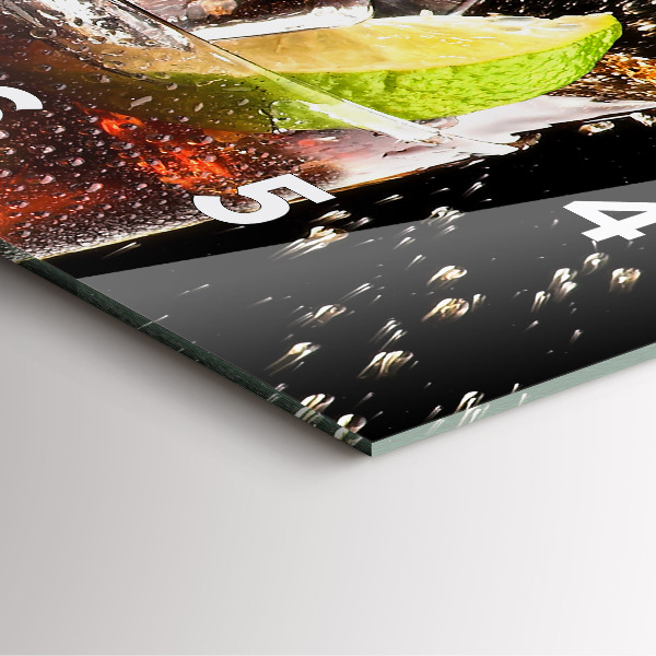 Skleněné hodiny čtvercové Nápoj na skalách