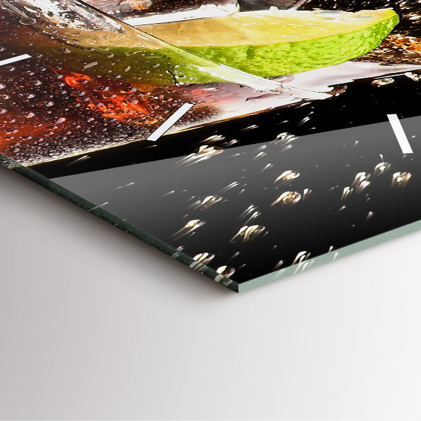 Skleněné hodiny čtvercové Nápoj na skalách