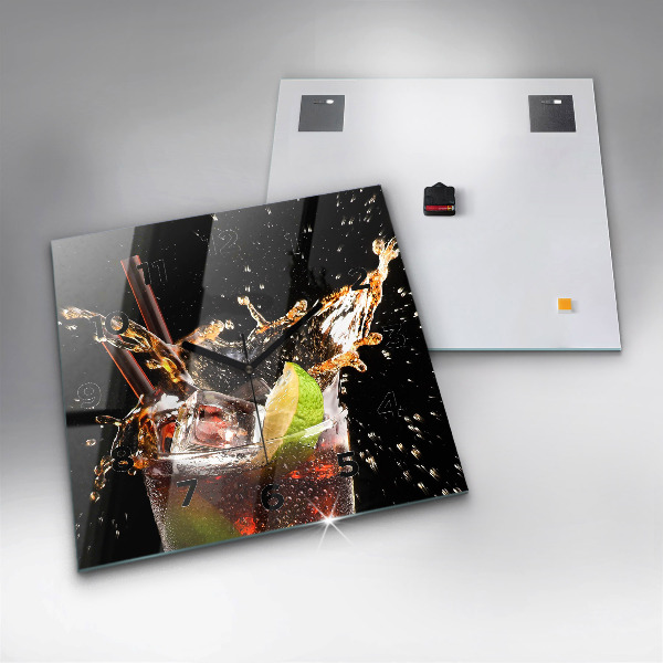 Skleněné hodiny čtvercové Nápoj na skalách