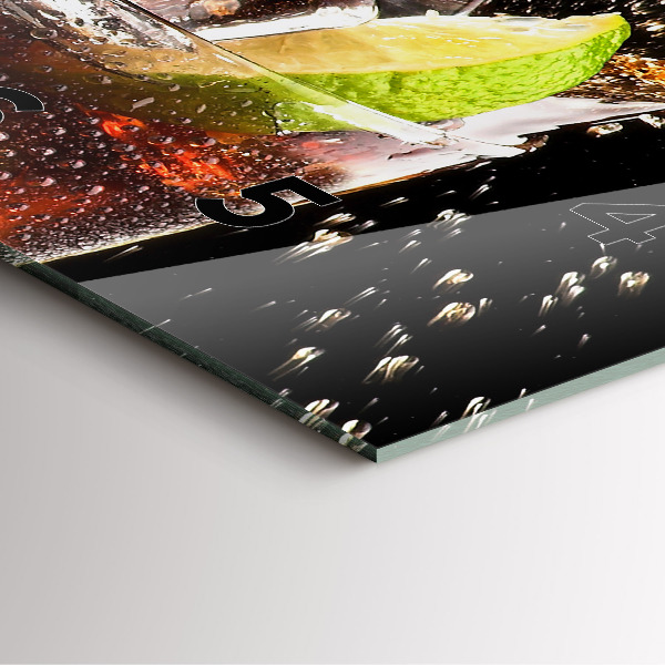 Skleněné hodiny čtvercové Nápoj na skalách