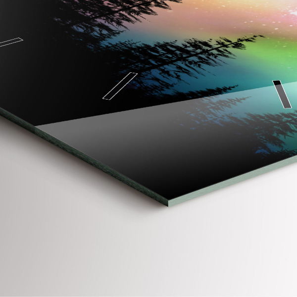 Čtvercové nástěnné hodiny Polární záře