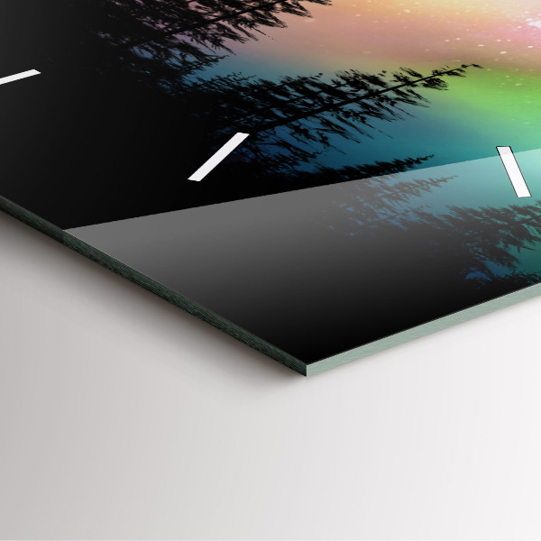 Čtvercové nástěnné hodiny Polární záře