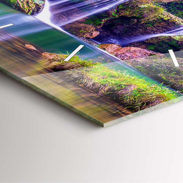 Čtvercové nástěnné hodiny Jiulong Vodopád Čína