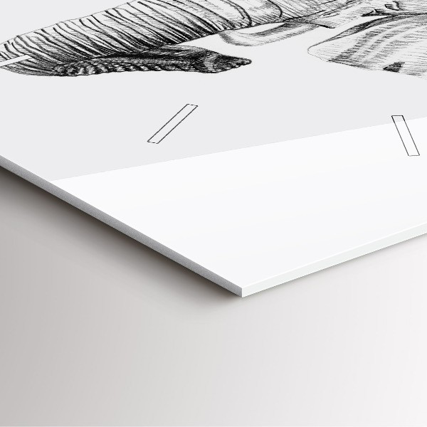 Čtvercové nástěnné hodiny Grafická hlava slona