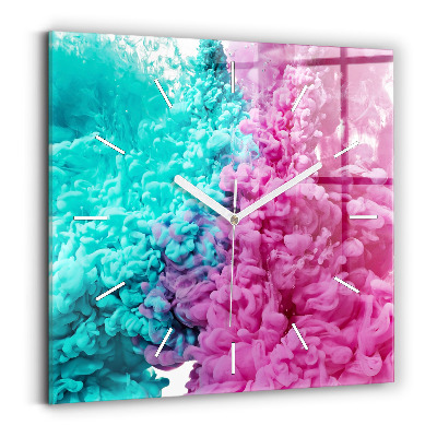 Čtvercové nástěnné hodiny Moderní umění - skvrny