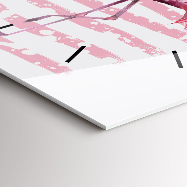 Čtvercové nástěnné hodiny Grafika plameňáka