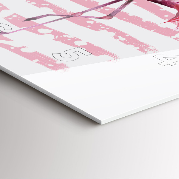 Čtvercové nástěnné hodiny Grafika plameňáka