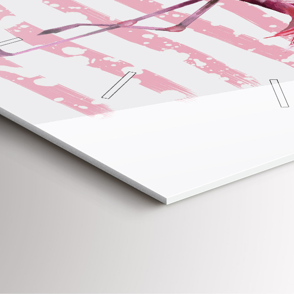 Čtvercové nástěnné hodiny Grafika plameňáka