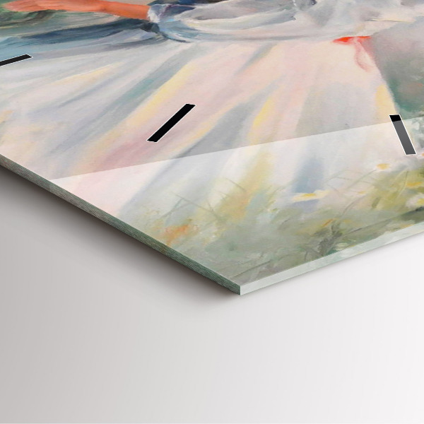 Čtvercové nástěnné hodiny Krásná žena s koněm