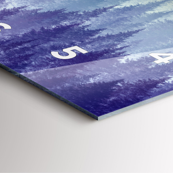 Čtvercové nástěnné hodiny Les v mlze