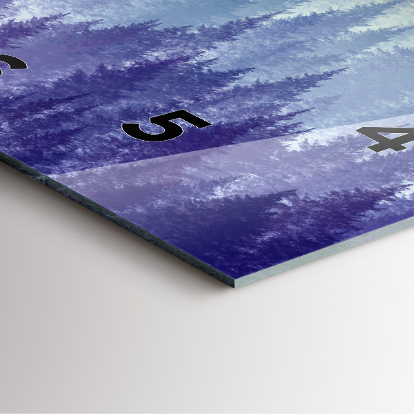 Čtvercové nástěnné hodiny Les v mlze