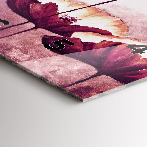 Čtvercové nástěnné hodiny Kvetoucí máky