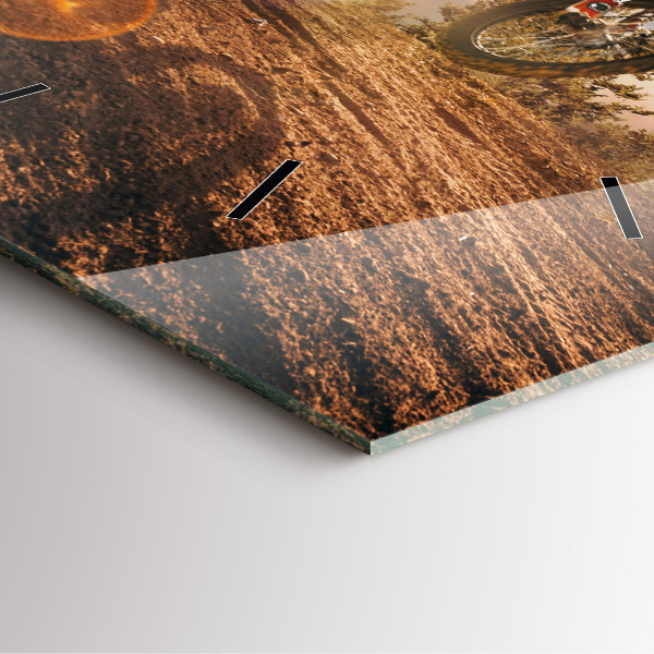 Čtvercové nástěnné hodiny Muž na motorce