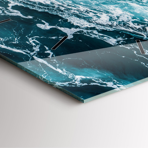 Čtvercové nástěnné hodiny Vířící zpěněné vlny