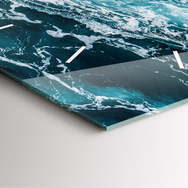 Čtvercové nástěnné hodiny Vířící zpěněné vlny