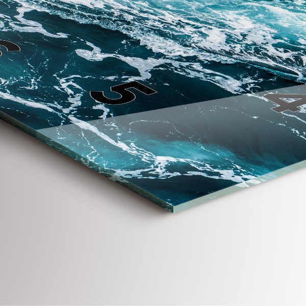 Čtvercové nástěnné hodiny Vířící zpěněné vlny