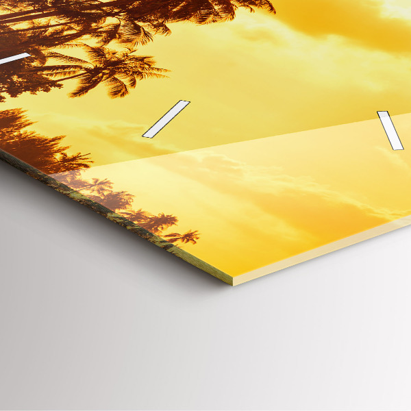 Čtvercové nástěnné hodiny Slunečné palmy