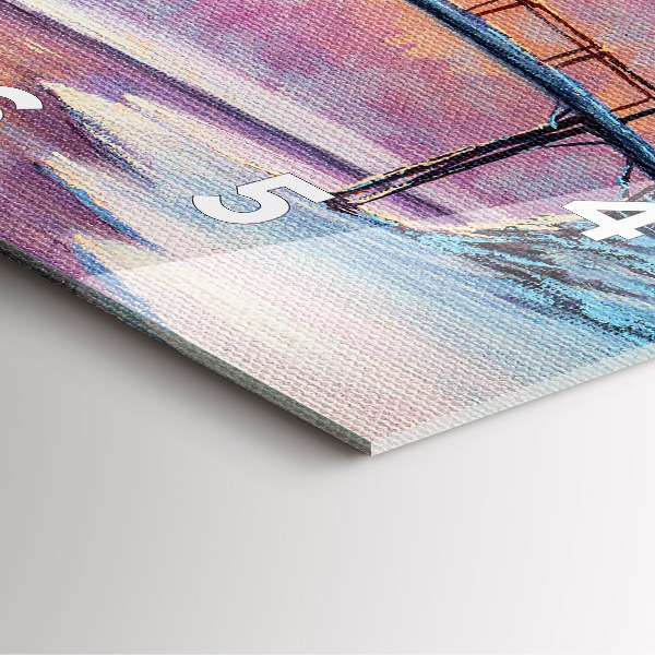 Čtvercové nástěnné hodiny Vánoční stromek a most