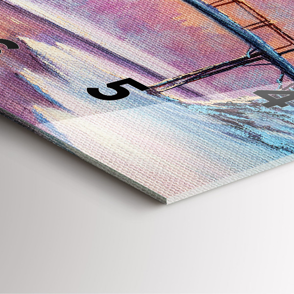 Čtvercové nástěnné hodiny Vánoční stromek a most