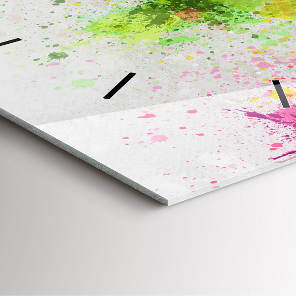 Skleněné hodiny čtvercové Mapa světa na papíře