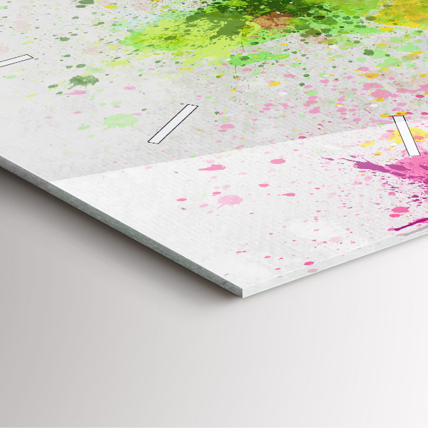 Skleněné hodiny čtvercové Mapa světa na papíře