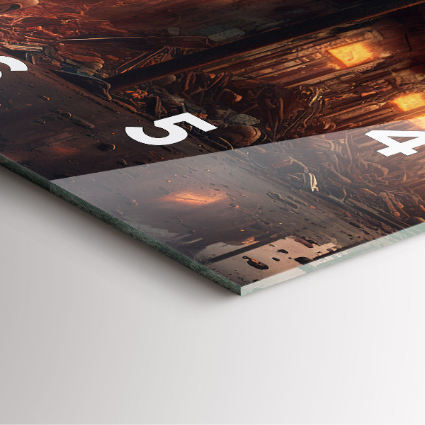 Čtvercové nástěnné hodiny Apokalyptická budova