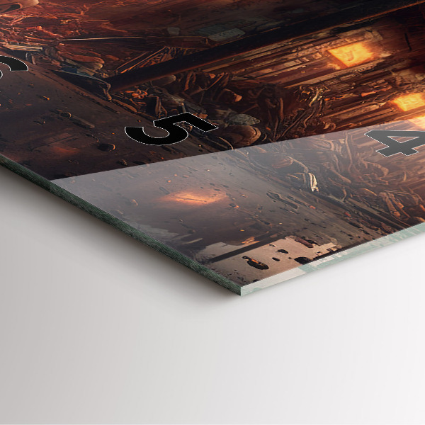 Čtvercové nástěnné hodiny Apokalyptická budova