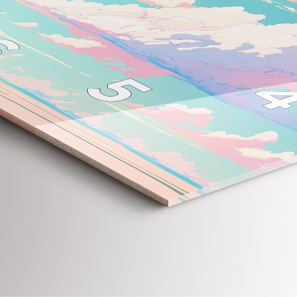 Čtvercové nástěnné hodiny Pastelová barva oblohy