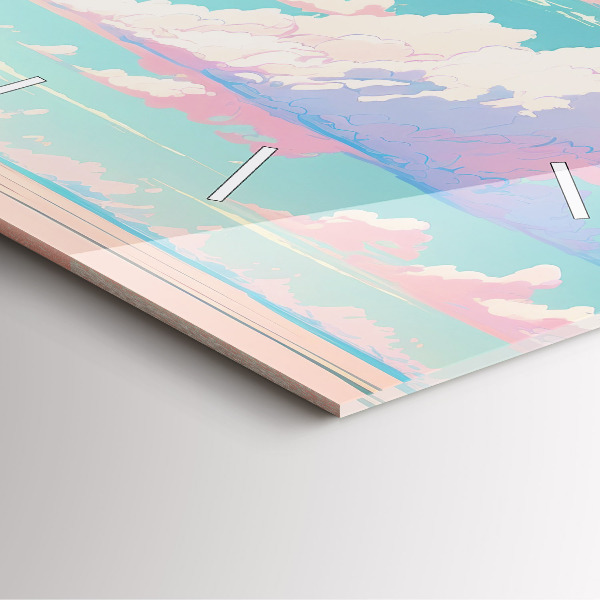 Čtvercové nástěnné hodiny Pastelová barva oblohy