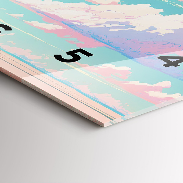 Čtvercové nástěnné hodiny Pastelová barva oblohy