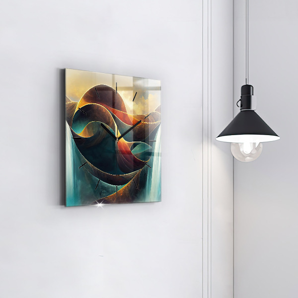 Čtvercové nástěnné hodiny Tekoucí vodopád