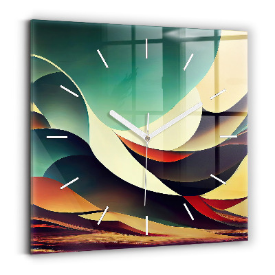 Čtvercové nástěnné hodiny Abstraktní linie na pozadí