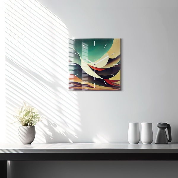 Čtvercové nástěnné hodiny Abstraktní linie na pozadí