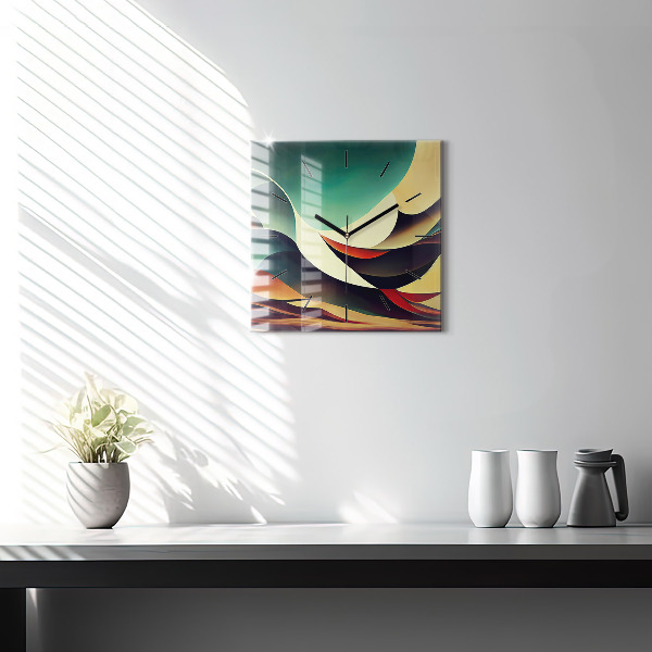 Čtvercové nástěnné hodiny Abstraktní linie na pozadí