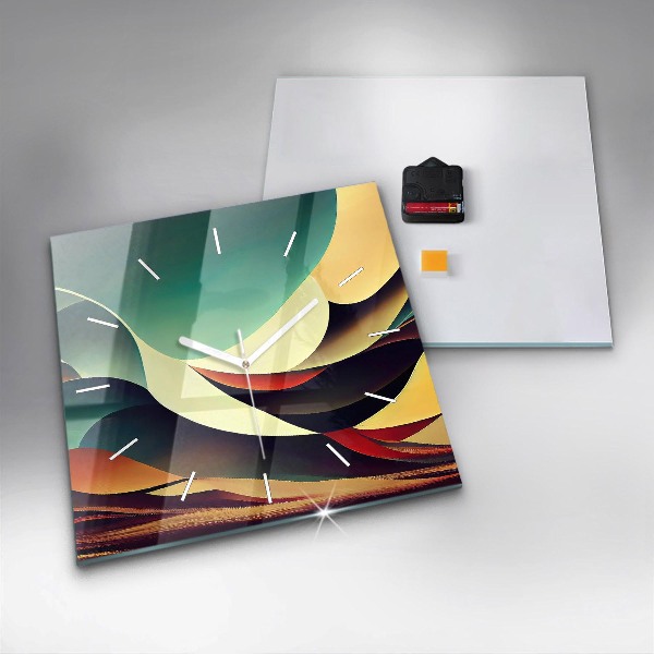 Čtvercové nástěnné hodiny Abstraktní linie na pozadí