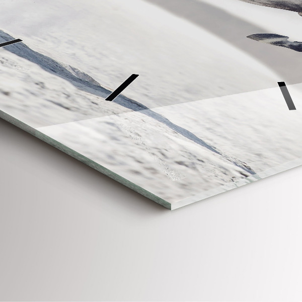 Skleněné hodiny čtvercové Cválající bílý kůň